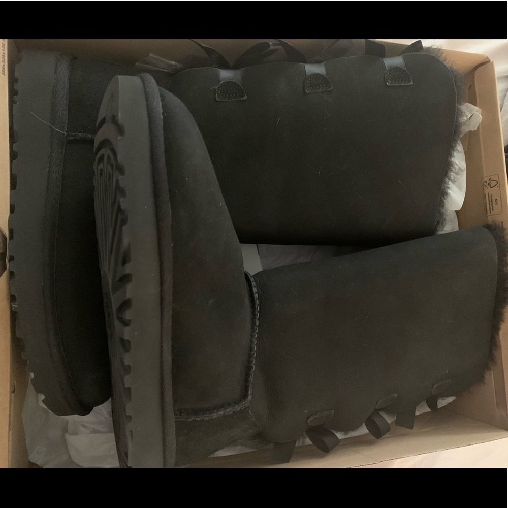 Ugg boots tall black Bailey bow